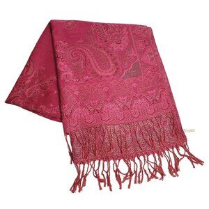 Collection Eighteen Pink Paisley Patterned Scarf With Women Fashion Accessory